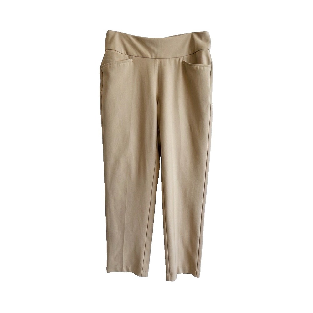 Adidas Womens Tan Casual Stretch Pants S Classic Neutral Minimalist Comfy Office